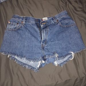 levi high waist jean shorts